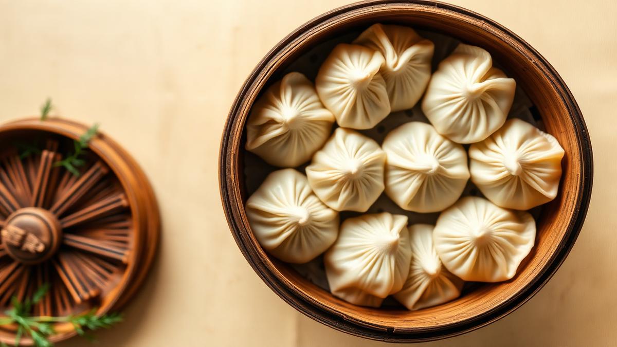 Steamer basket of soup dumplings